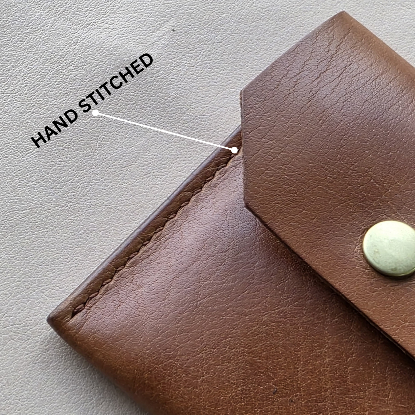 Slim Line Vegetable Veg Tan Full Grain Hand Made Leather wallet (Brown)