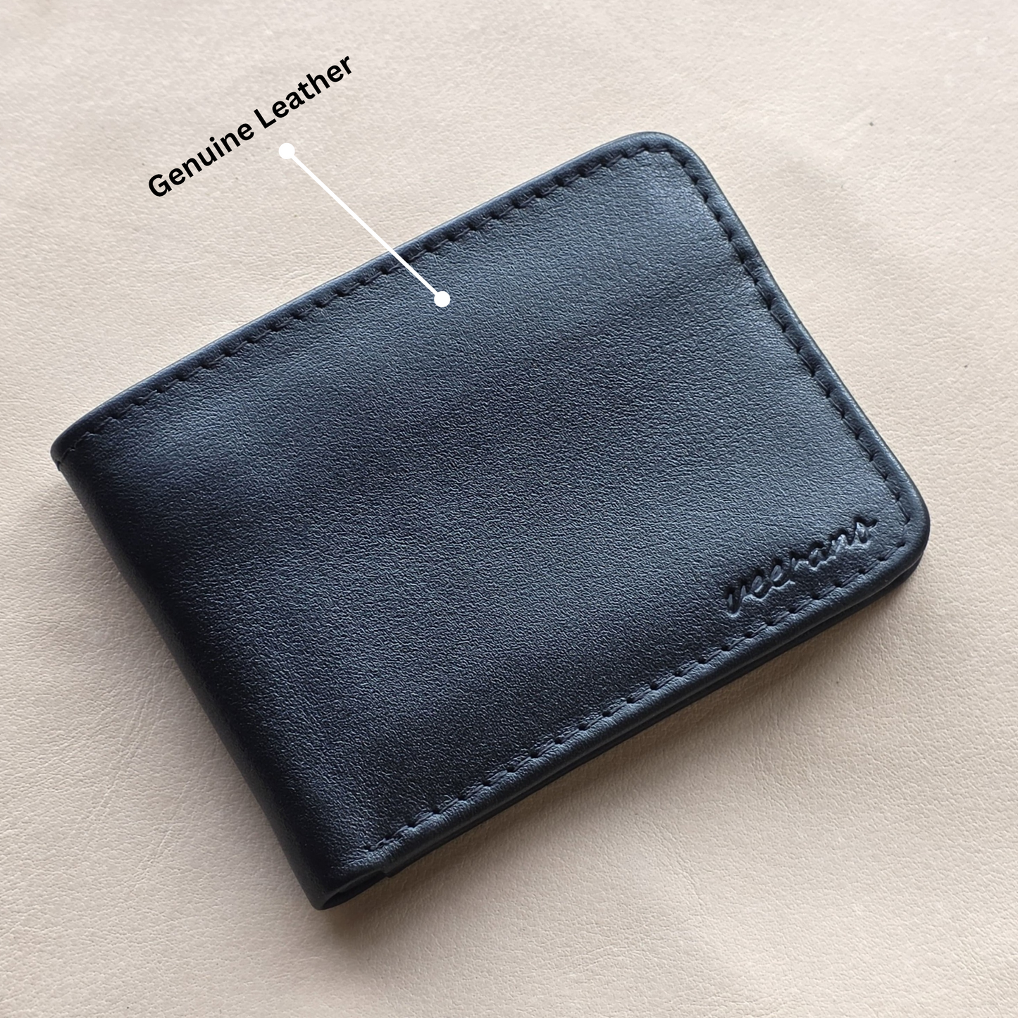 Bi-Fold Dollar Size Genuine Leather
