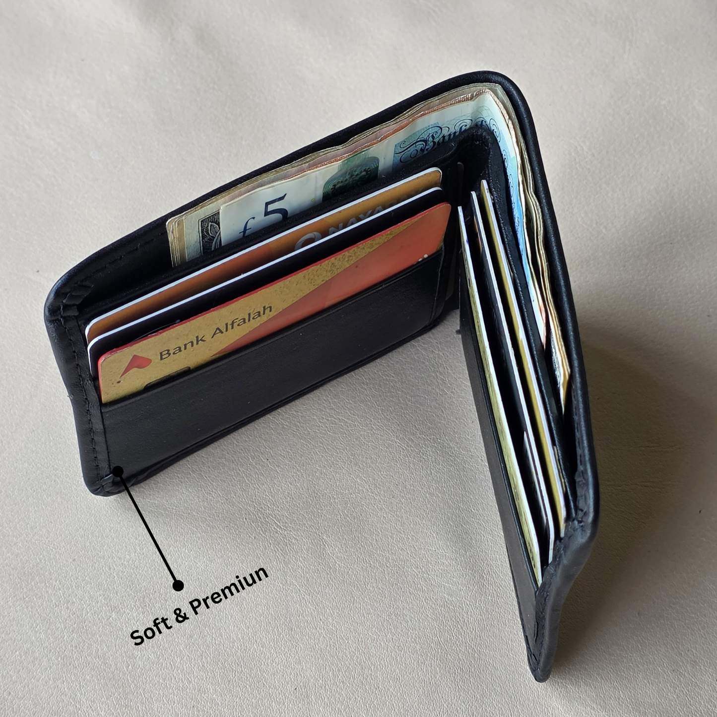 Bi-Fold Dollar Size Genuine Leather