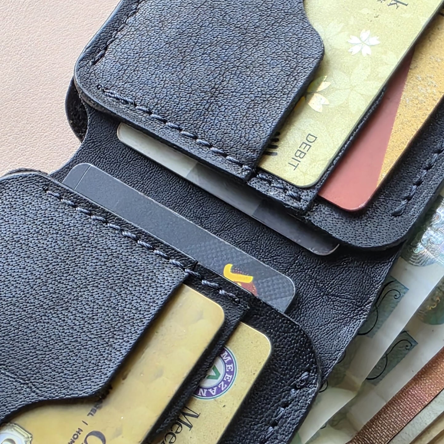 Mid Night Black Classic Bi-Fold Full Grain Leather (DOLLAR SIZE)