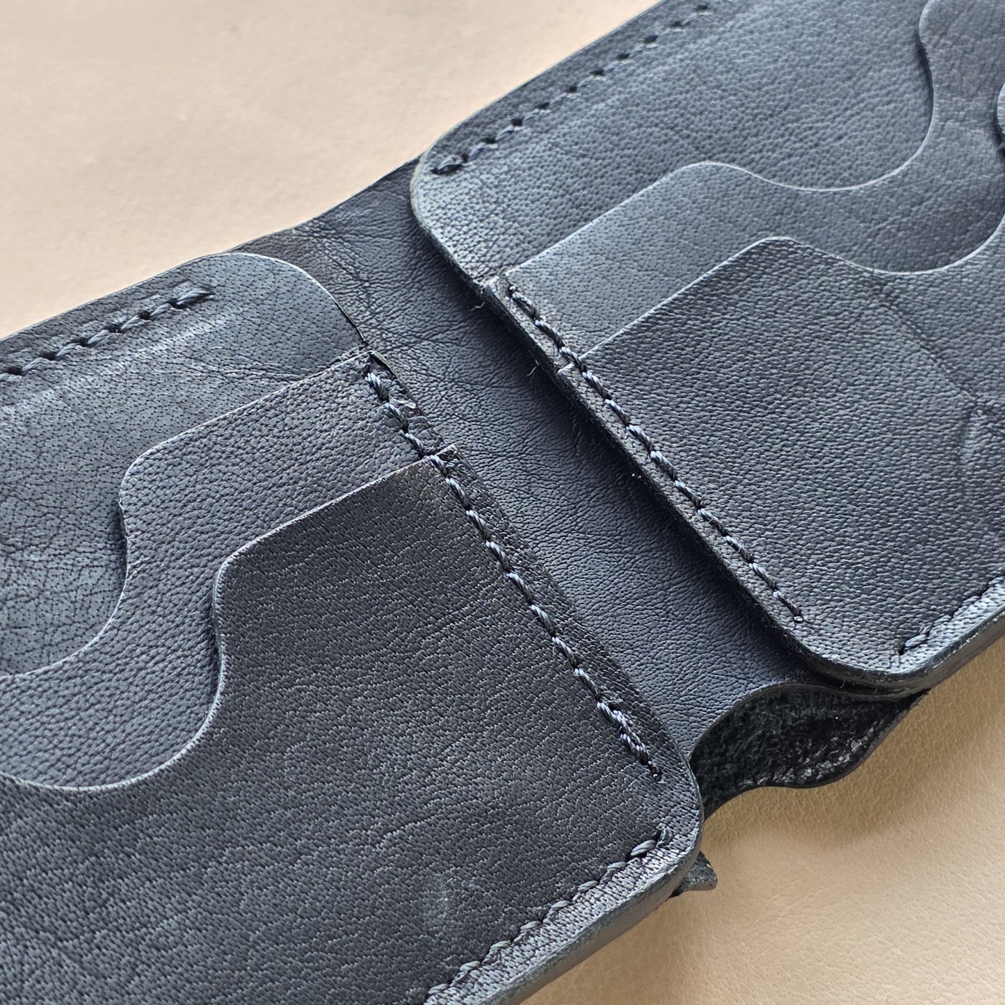 Mid Night Black Classic Bi-Fold Full Grain Leather (DOLLAR SIZE)