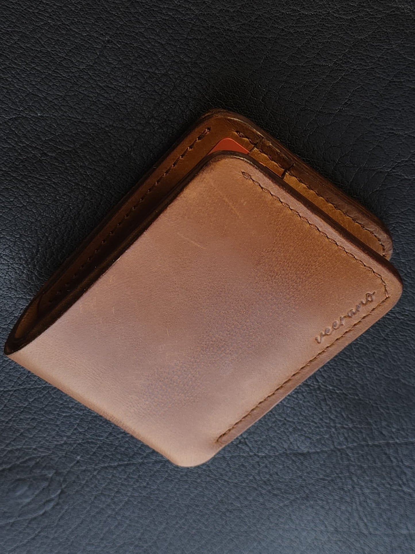 Veg tan full grain Classic Bi-Fold Leather Wallet (DOLLAR SIZE)