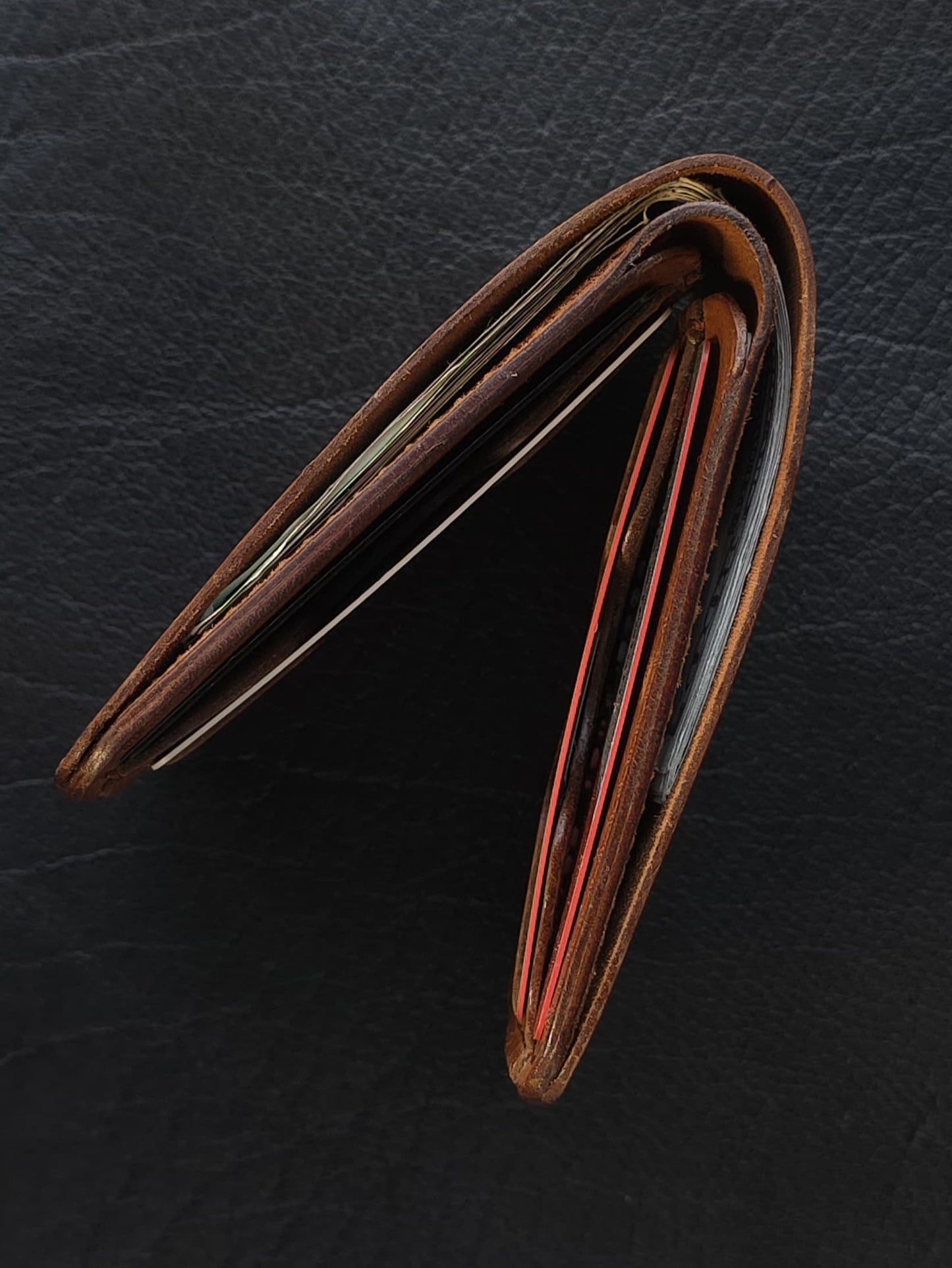 Veg tan full grain Classic Bi-Fold Leather Wallet (DOLLAR SIZE)