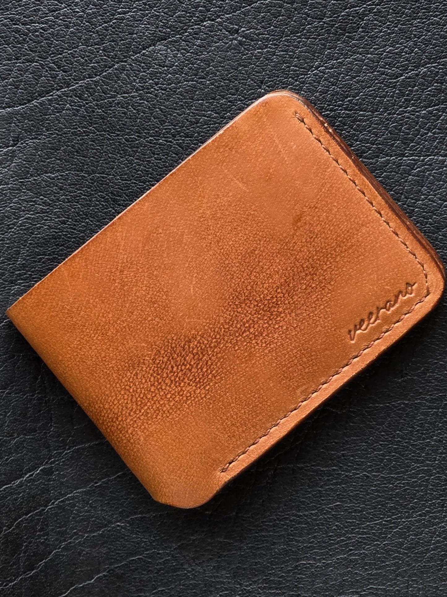 Veg tan full grain Classic Bi-Fold Leather Wallet (DOLLAR SIZE)